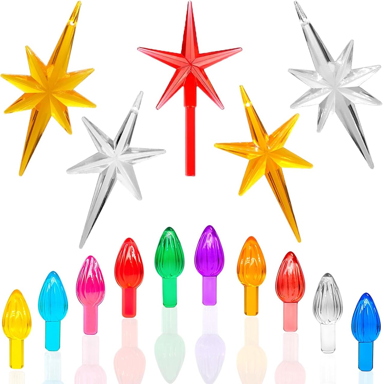 Ceramic Christmas Tree Replacement Lights/Bulbs (	Lucky 7 Series: Mixed Colors)